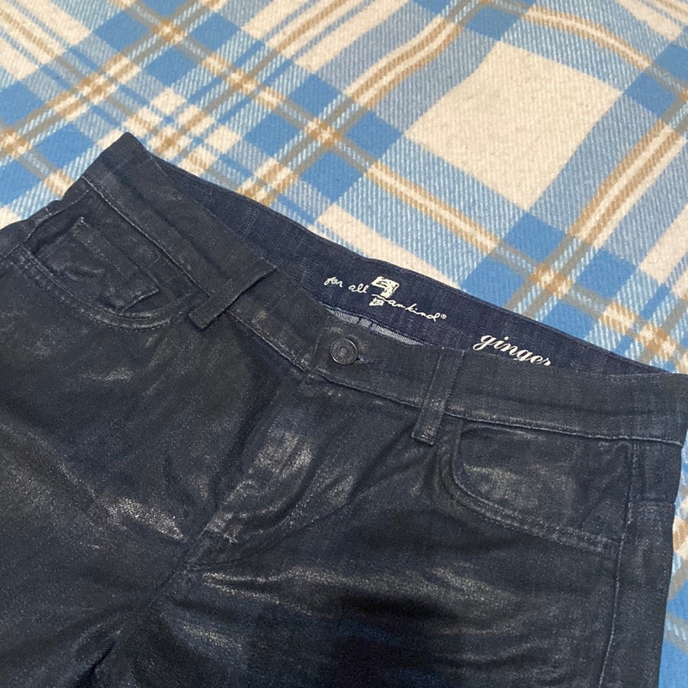 NWOT 7 for All Mankind Wide leg waxed jeans